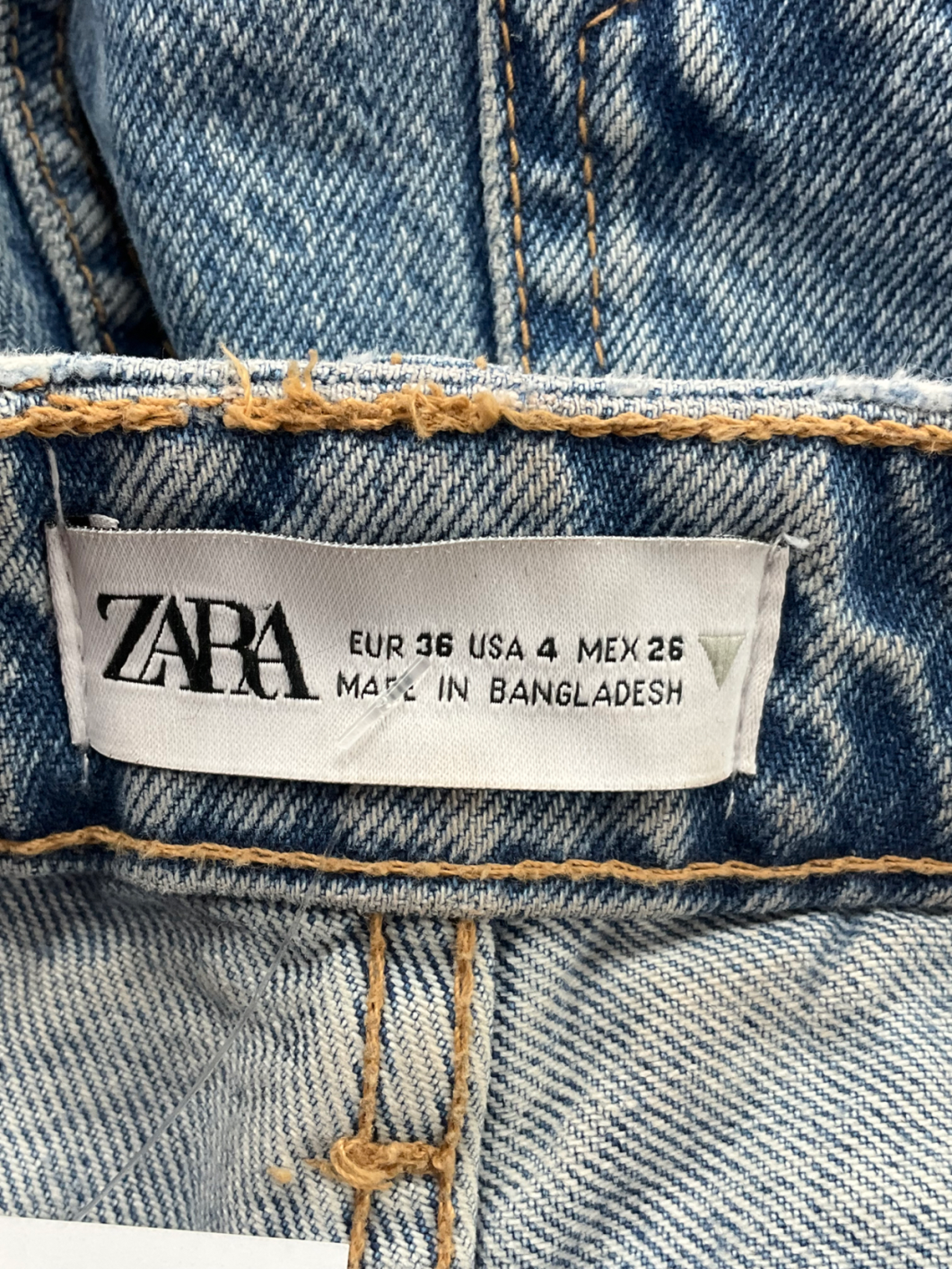 ZARA Blue Straight High-waist Ankle-length Jeans UK XS