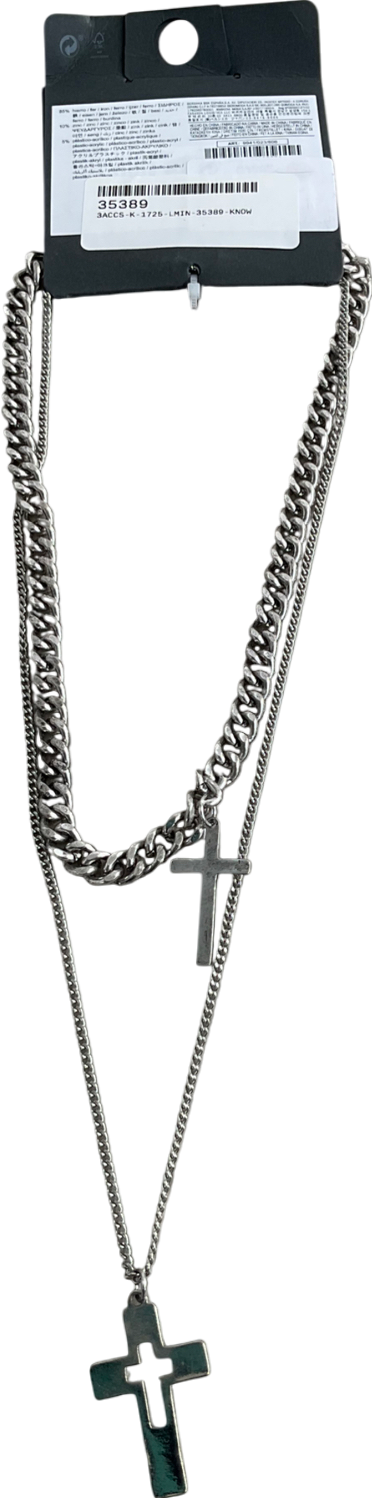 Bershka Metallic Chunky Cross Chain One Size