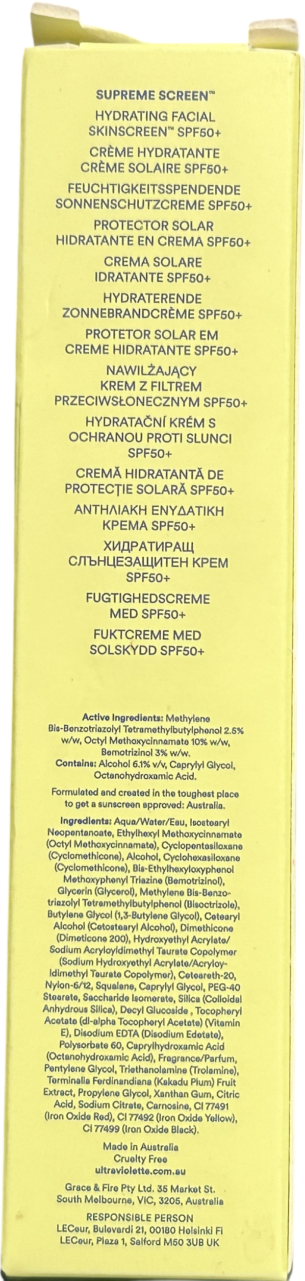 Ultra Violette Supreme Screen Hydrating Facial Skinscreen Spf 50+ 50ml