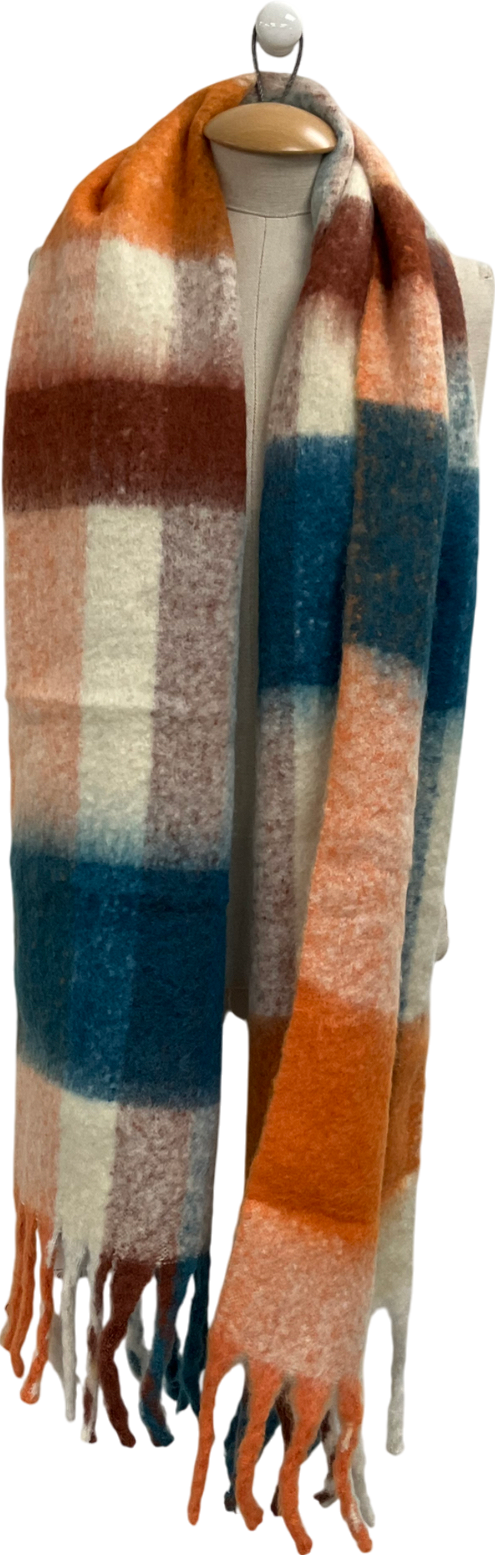 MANGO Multicoloured Woollen Check Scarf No Size