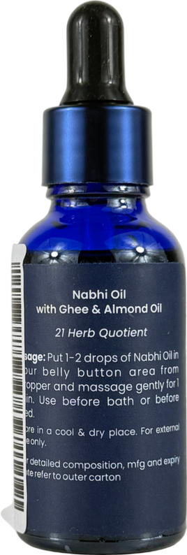 BLUE NECTAR Nabhi Oil With Ghee & Almond Oil | Ayurvedic Belly Button Oil For Digestion & Joint Support 30ml