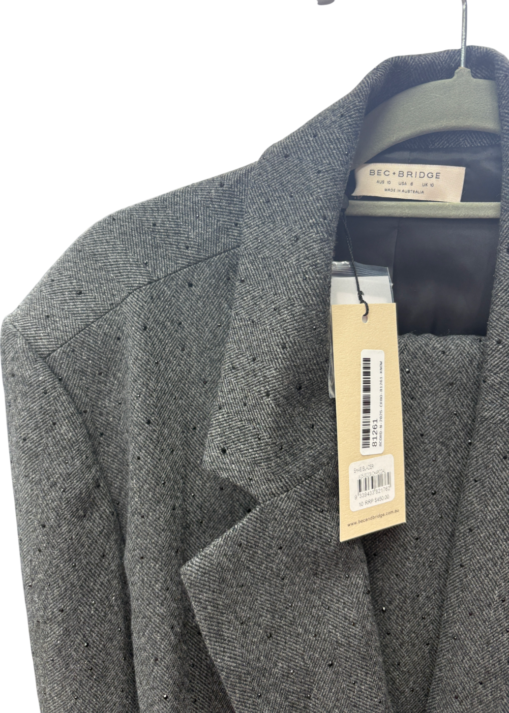 BEC+ BRIDGE Grey Shae Blazer And Oversized Trousers 2-piece suit UK S