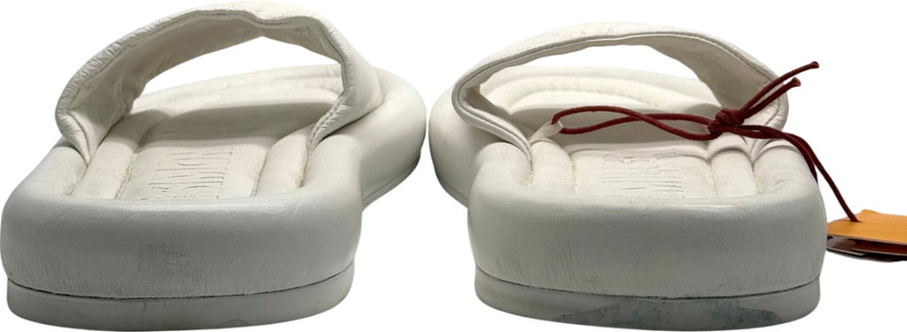 MANGO White Leather Sandals With A Wide Strap UK 6 EU 39 👠