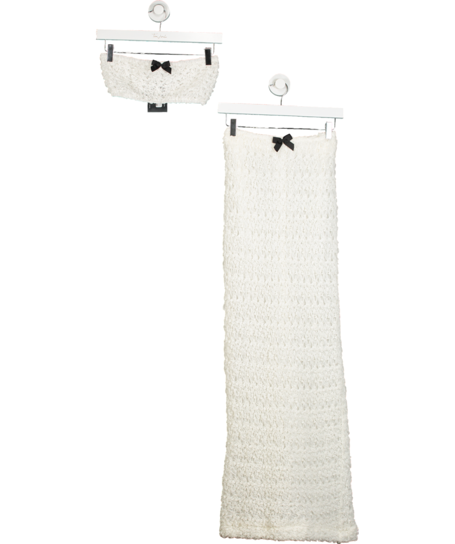 Halden Cream Venus Bandeau Top And Maxi Skirt Set UK XS