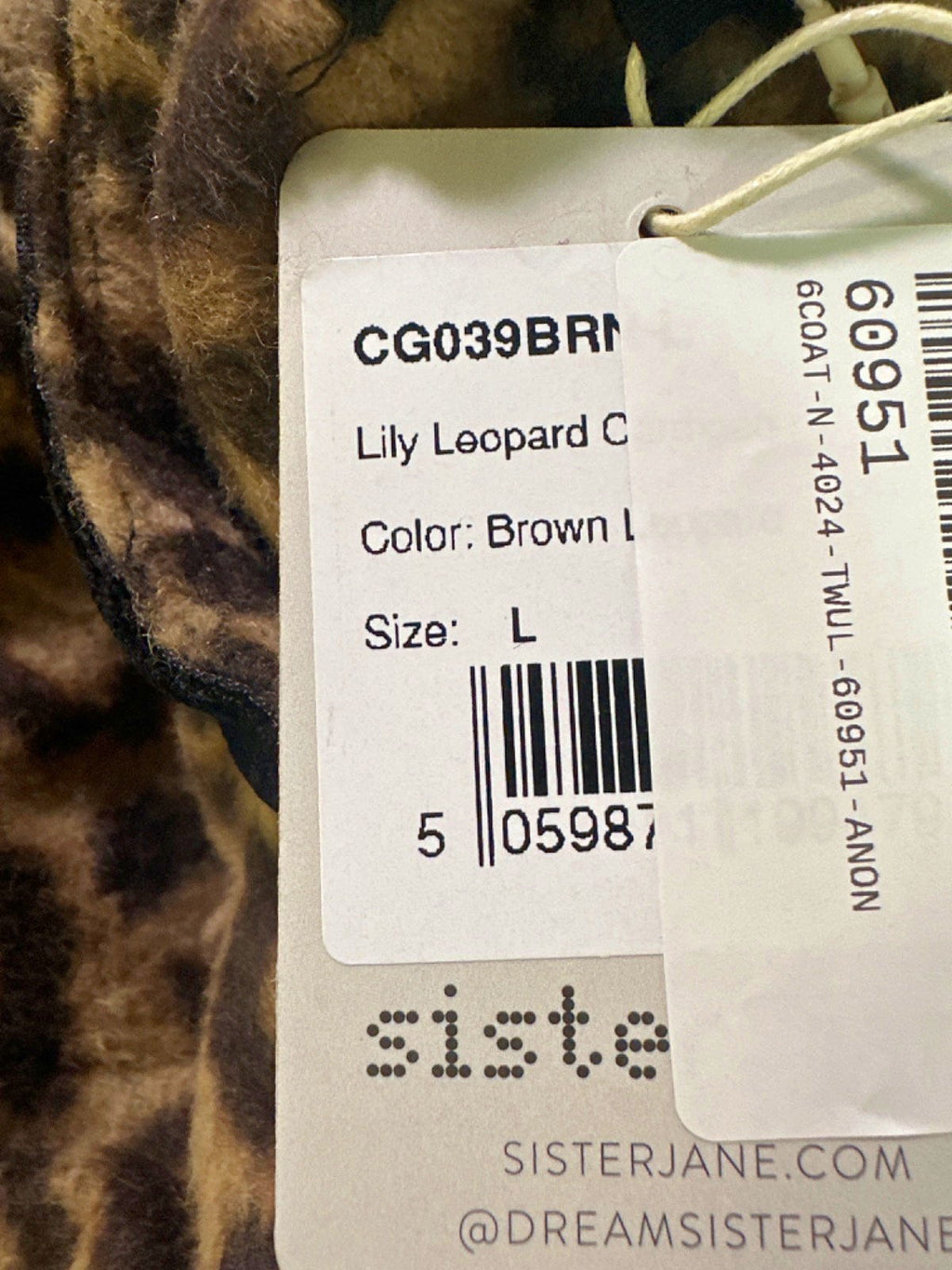Sister Jane Brown Lily Leopard Cropped Jacket UK L