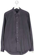 Lanvin Blue Two Tone Fitted Cotton Shirt UK L