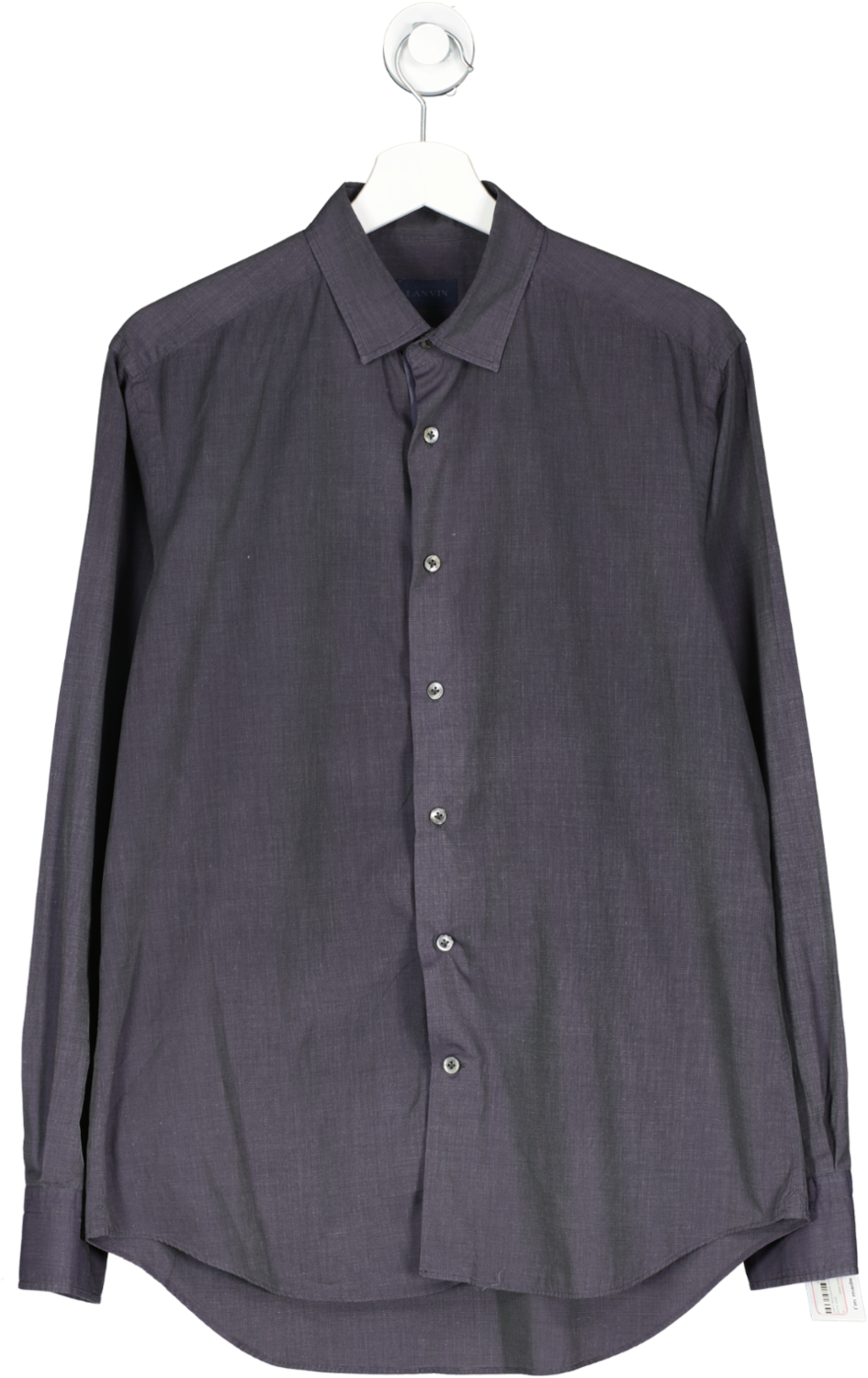 Lanvin Blue Two Tone Fitted Cotton Shirt UK L