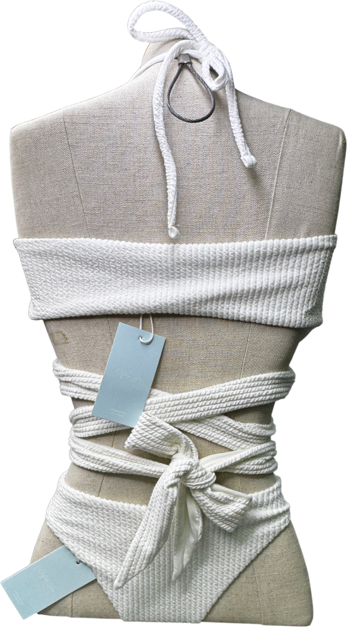 ORFILA BEE White By Michelle Keegan 2-piece Multiway Bikini Top  And Brazilian Bikini Bottoms UK 12