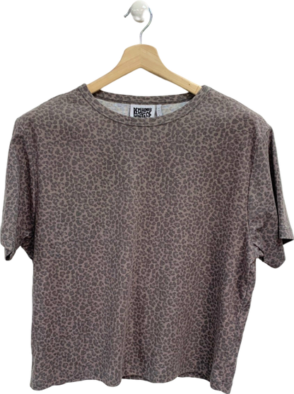 Reclaimed Vintage Grey Leopard Print T-shirt UK S