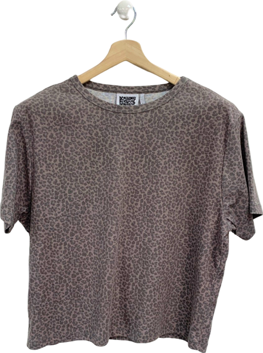 Reclaimed Vintage Grey Leopard Print T-shirt UK S