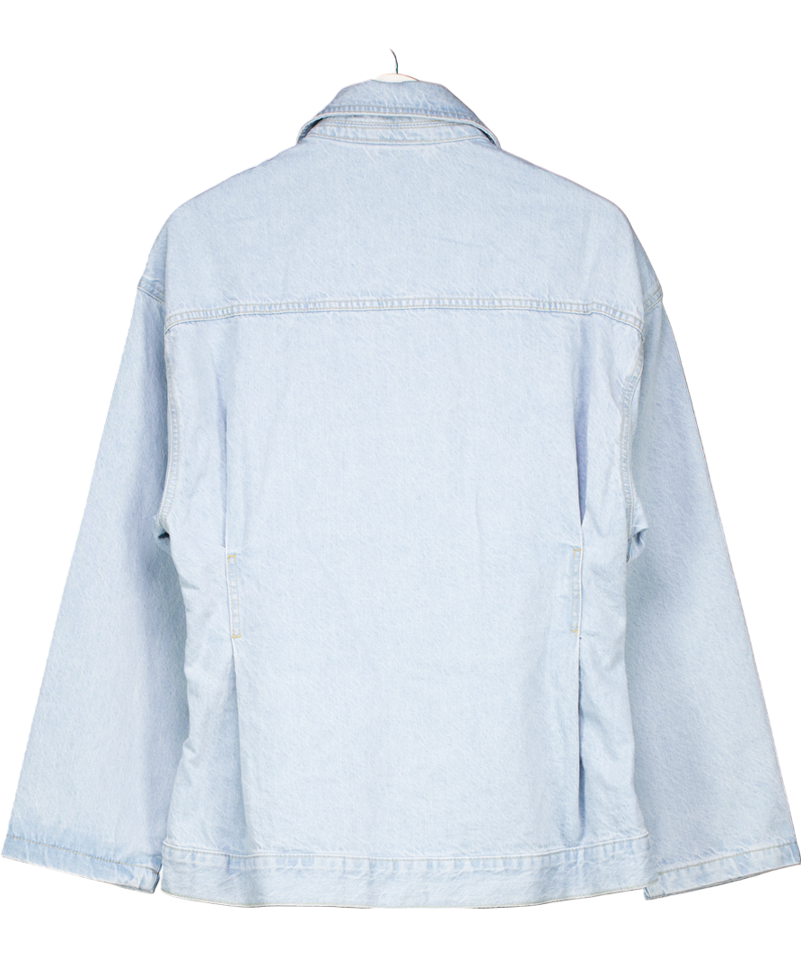 ASOS Blue Asos Design Denim Premium Jacket With Cinched Waist In Lightwash Co-ord UK S