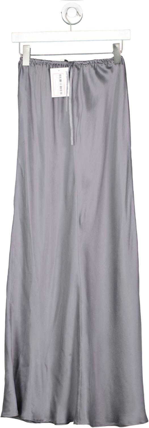 DISSH Grey Layla Charcoal Silk Midi Skirt UK 6