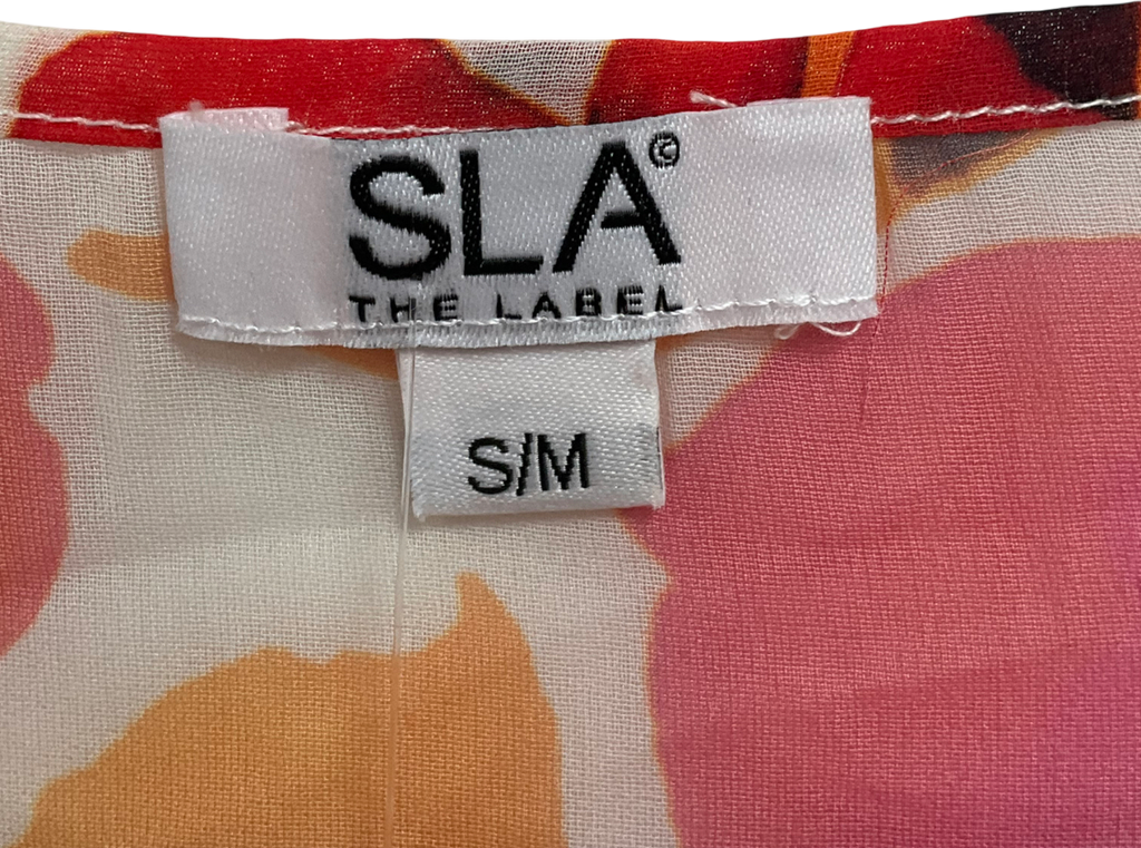 SLA the label Red Tie Up Poppy Top UK S/M