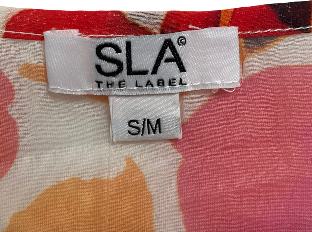 SLA the label Red Tie Up Poppy Top UK S/M