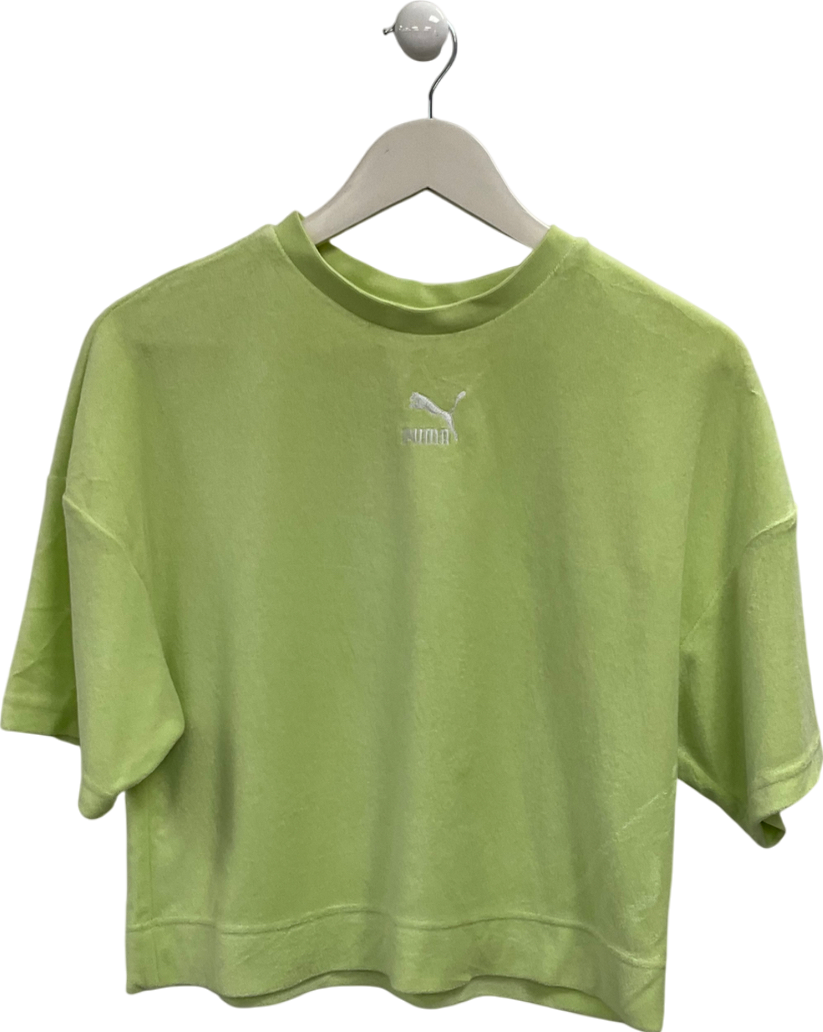 Puma Green Classics Towelling T-shirt In Lime UK S