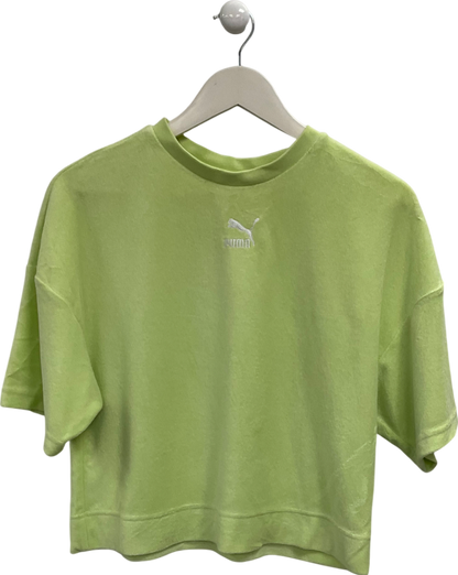 Puma Green Classics Towelling T-shirt In Lime UK S