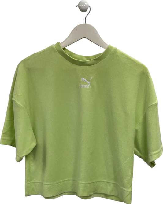 Puma Green Classics Towelling T-shirt In Lime UK S