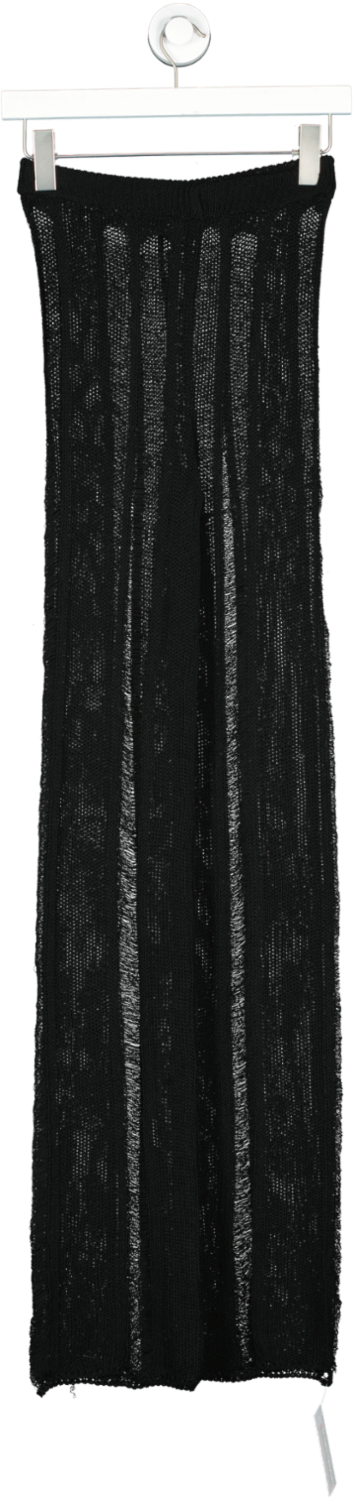 mispap Black Laddered Knitted Trousers UK M