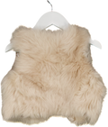 BELLE ENFANT Beige Luxury Cream Shearling / Leather Reversible Gilet 3 Years
