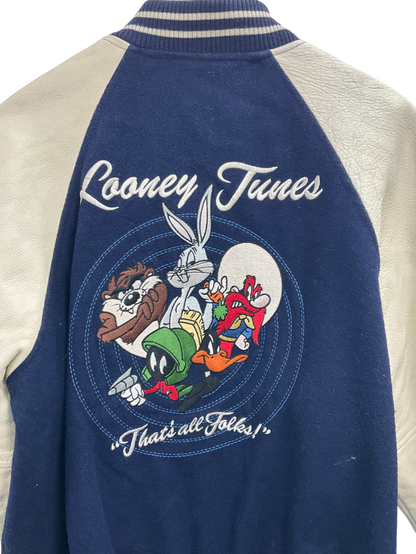 Warner Brothers Blue Looney Tunes Varsity Jacket UK S