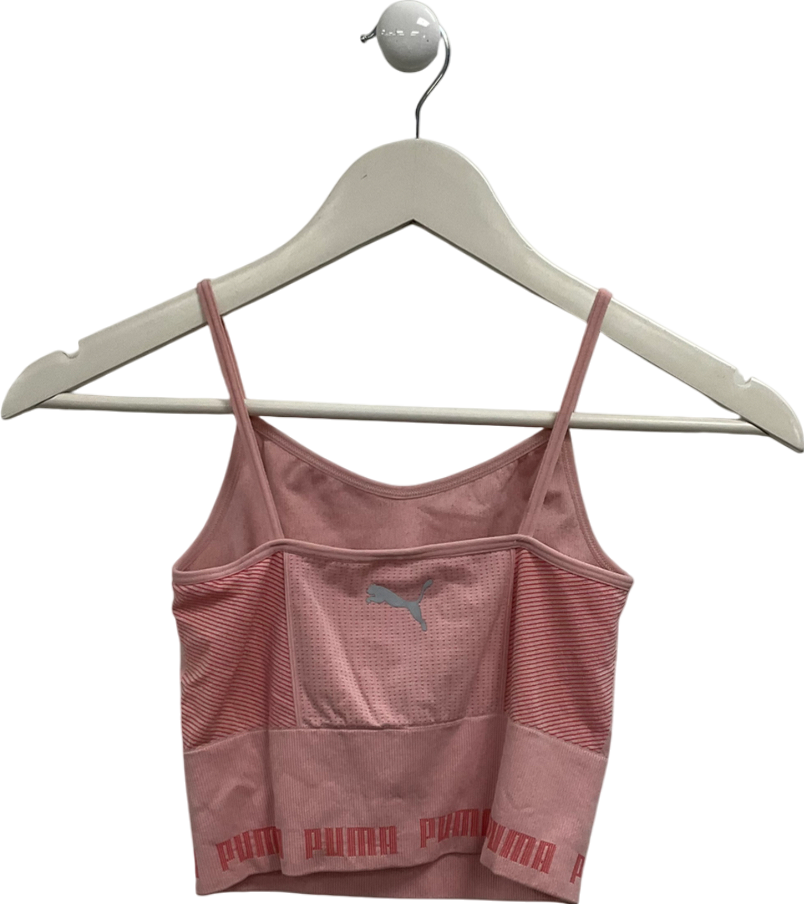 Puma Pink Evoknit Seamless Crop Top UK S