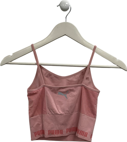 Puma Pink Evoknit Seamless Crop Top UK S