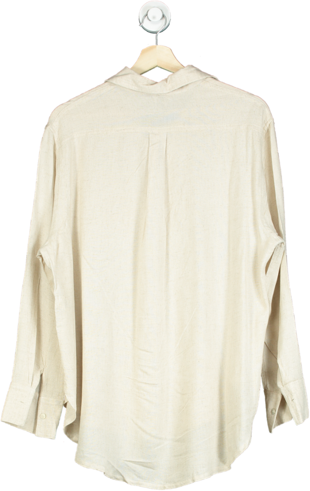 New Look Beige Lottie Linen Shirt UK 8