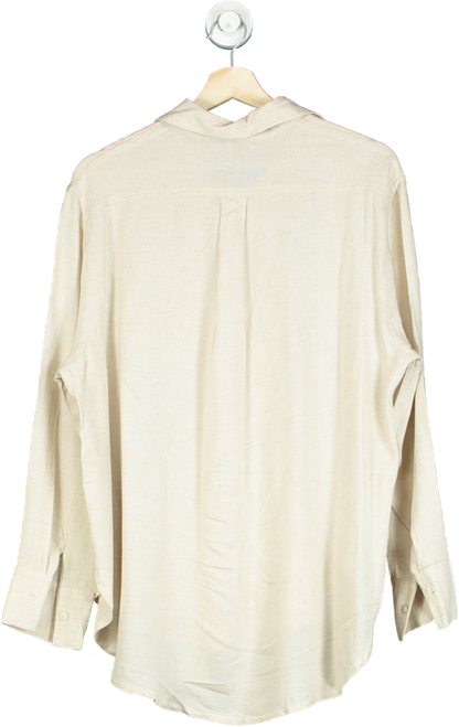 New Look Beige Lottie Linen Shirt UK 8