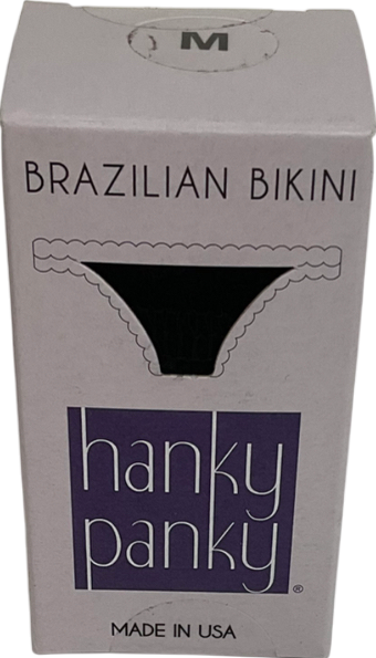 Hanky Panky Black Lace Brazilian Bikini “No VPL” Knickers UK M