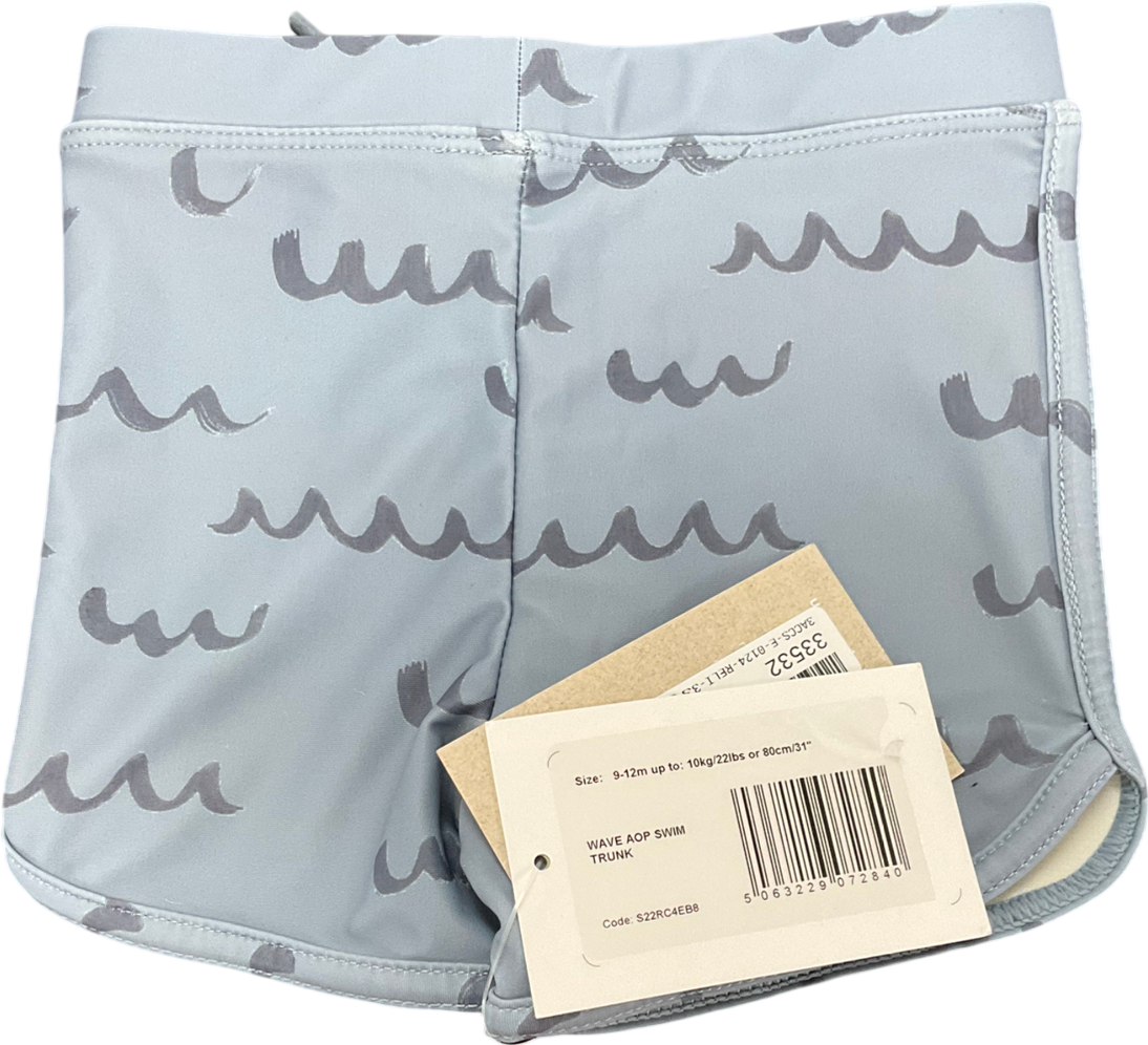 Mamas & Papas Blue Wave Swim Trunks 9-12 Months