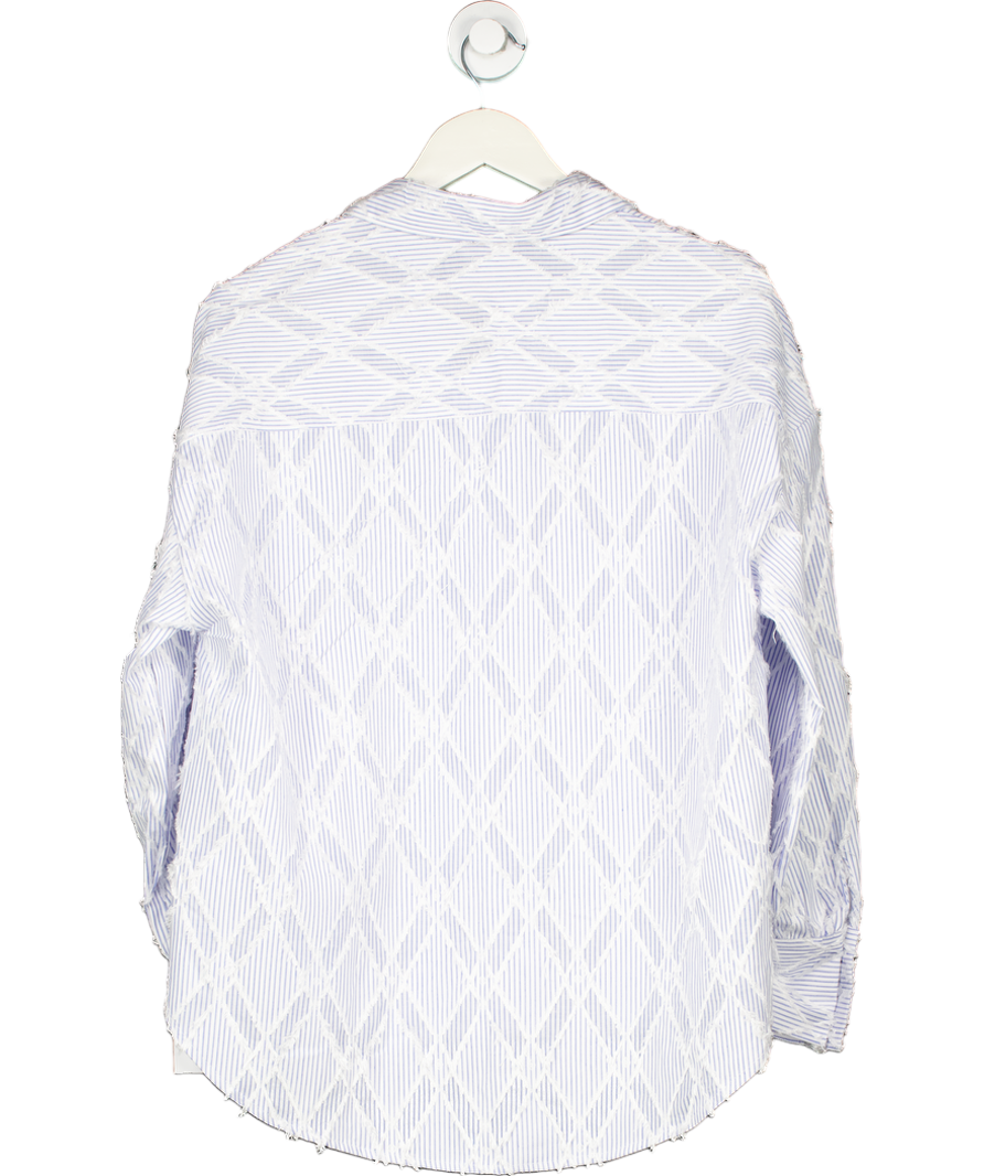 Charli London Blue Marlowe Stripe Shirt UK M/L