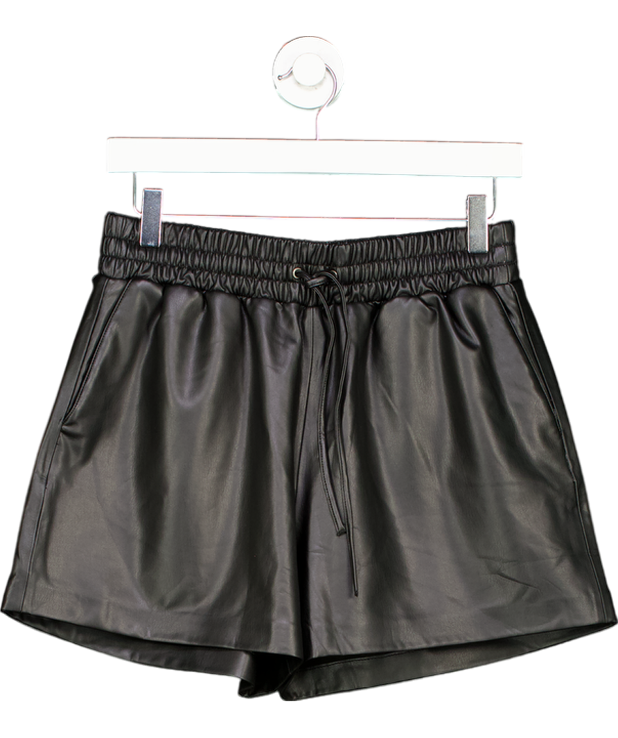 WAT. THE BRAND Black Vegan Leather Shorts UK 6