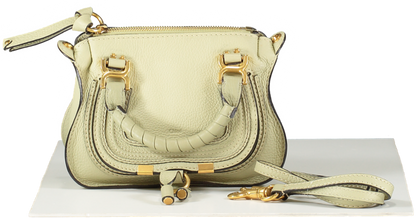 Chloé Sage Green grained leather Mini Marcie Double Carry Bag