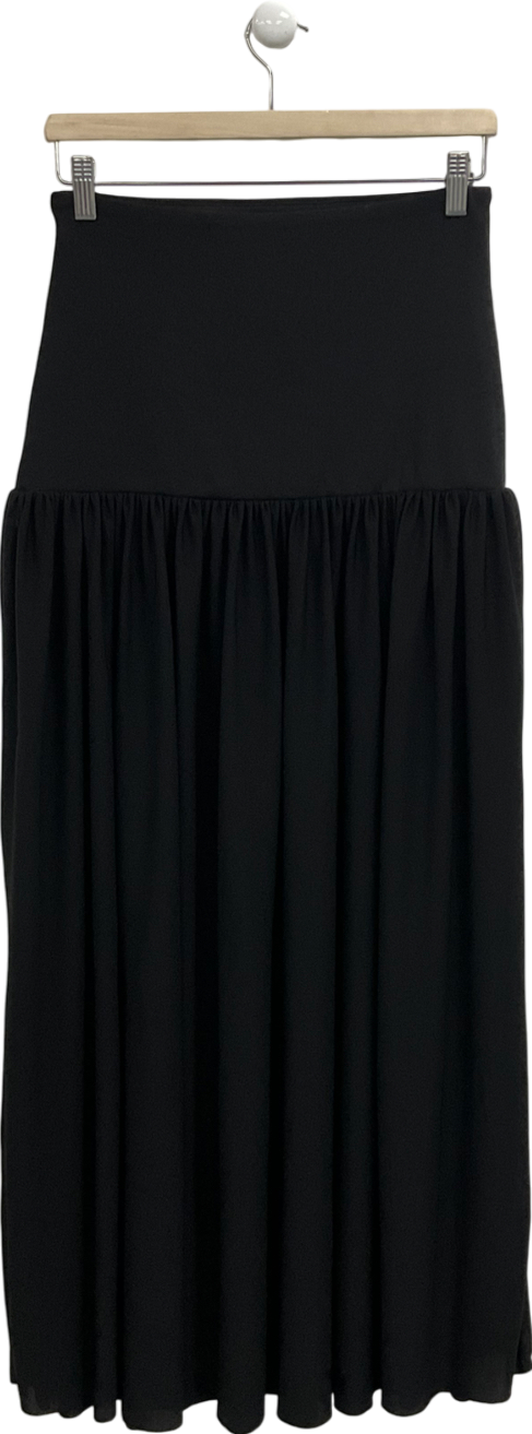 H&M Black Mesh Maxi Skirt UK S