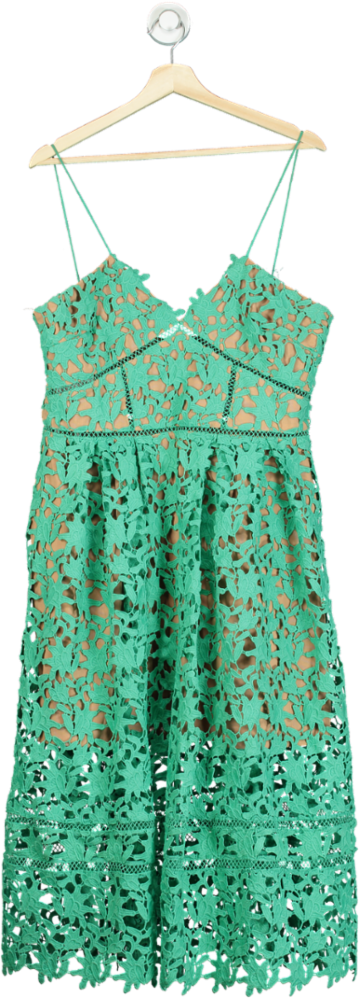 Self-Portrait Spearmint Azaleea lace Midi Dress UK 16