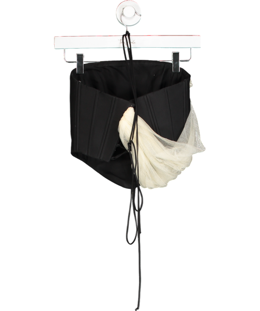 Manuri Black Draped Corset UK XS