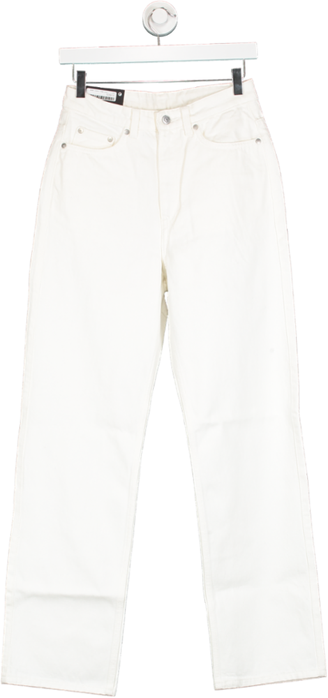 Weekday White Rowe Extra High Straight Jeans W27 L30