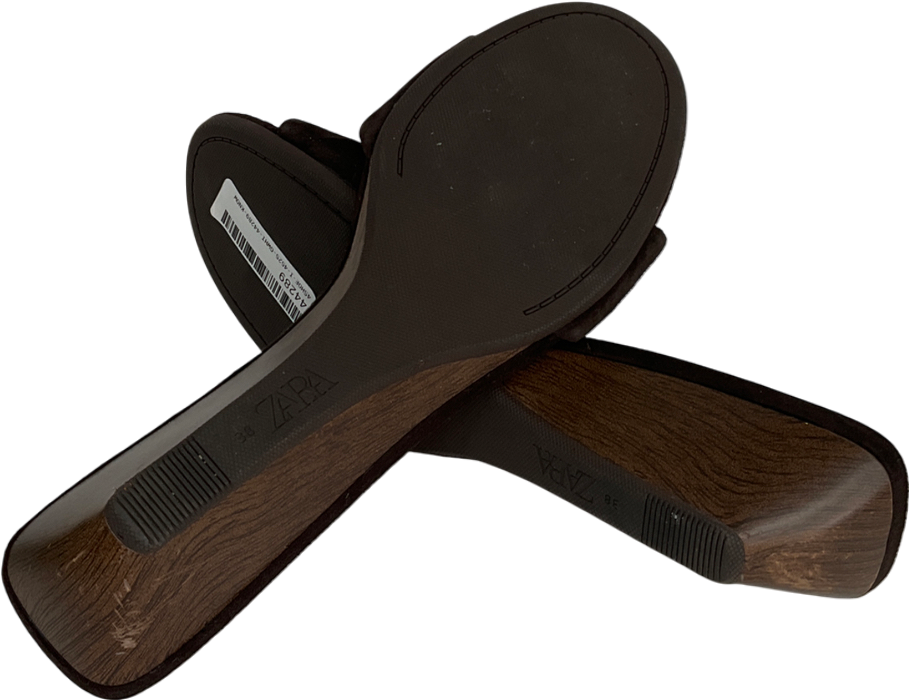 ZARA Brown Suede Wedge Sandals UK 5 EU 38 👠