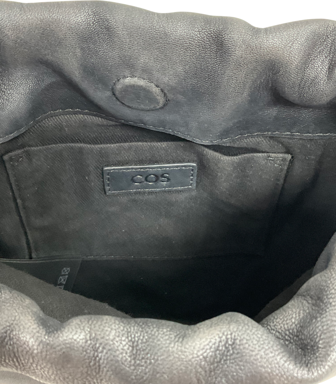cos Black Mini Cavatelli Clutch Bag - Leather