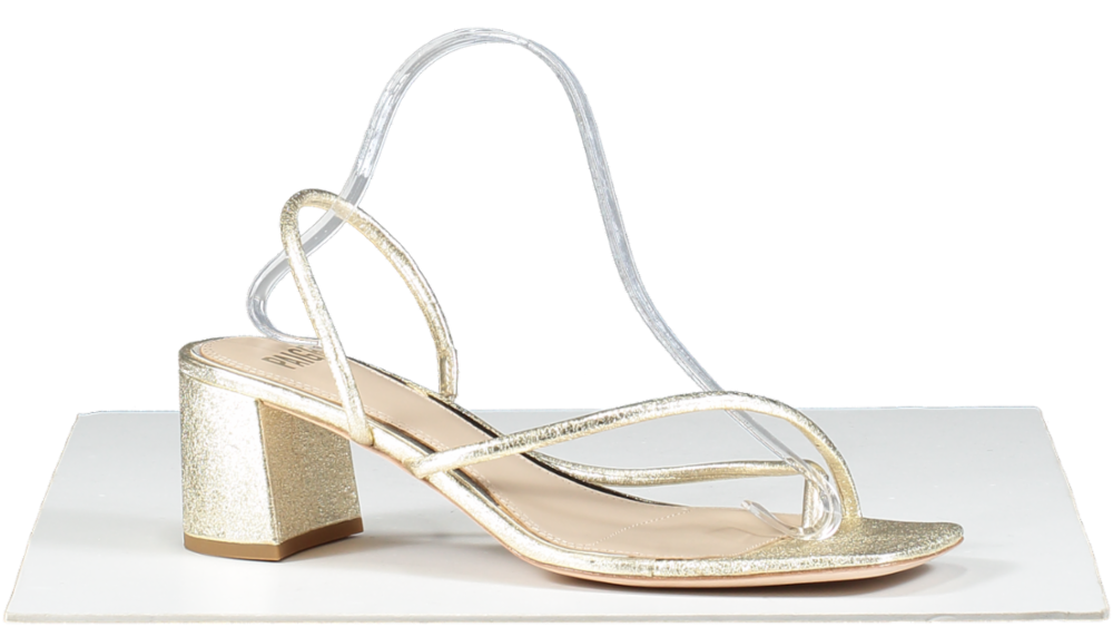 PAIGE Metallic Gold Leather Mid Heels UK 8 EU 41 👠