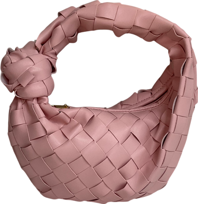 boohoo Pink Woven Leather Look Mini Grab Bag
