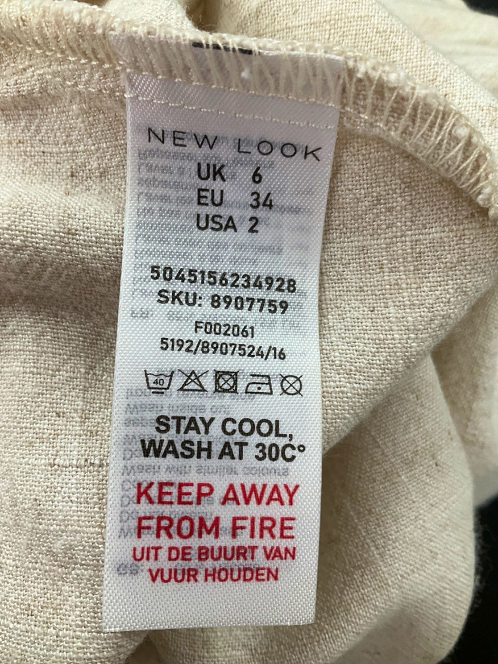 New Look Cream Midi Skirt UK 6