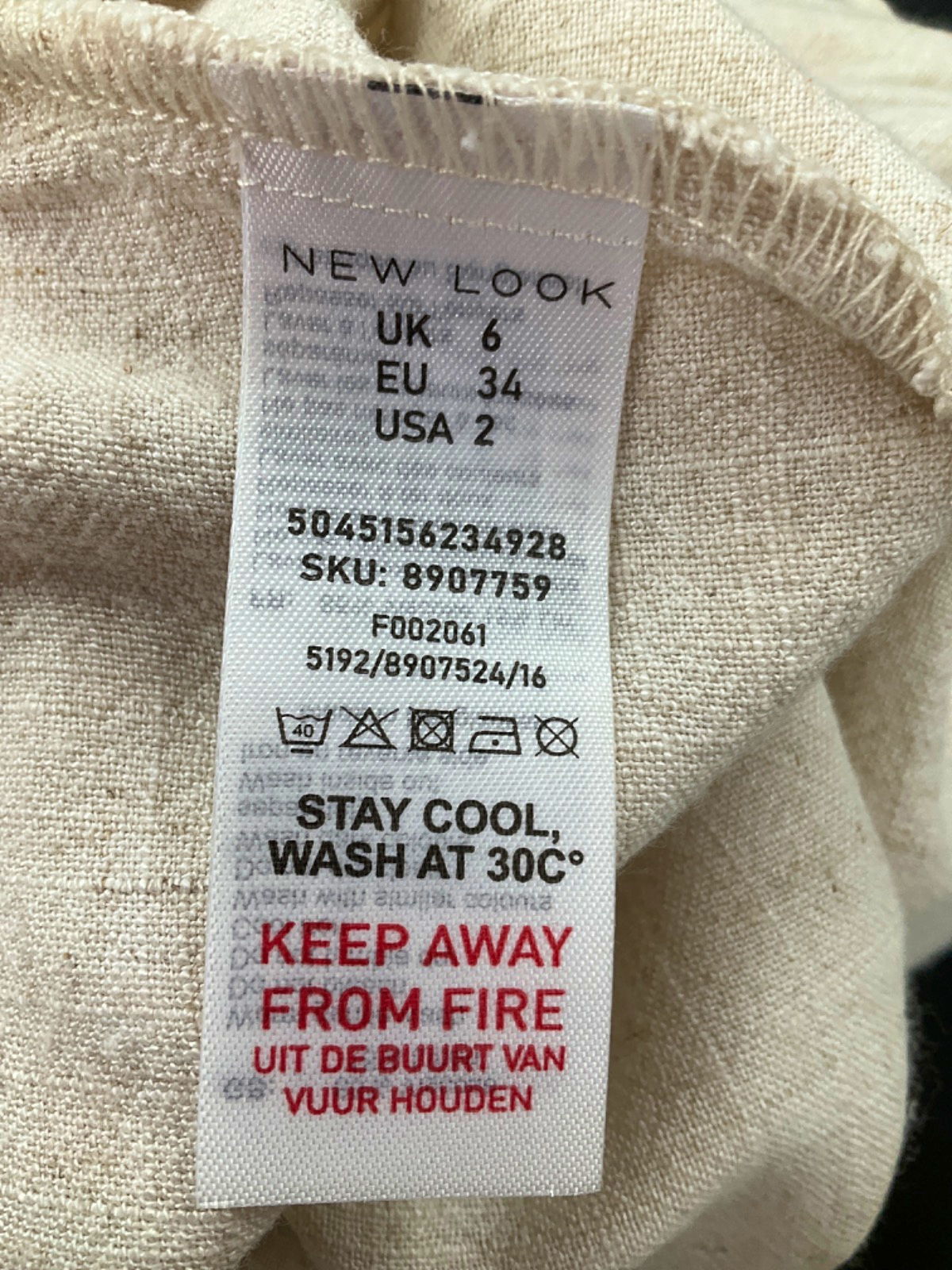 New Look Cream Midi Skirt UK 6