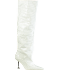 Naked Wolfe White Texas Croc Patent Leather Boots UK 7 EU 40 👠