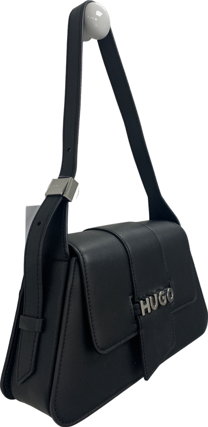 Hugo Black Women's Mel Logo Flap Shoulder Bag