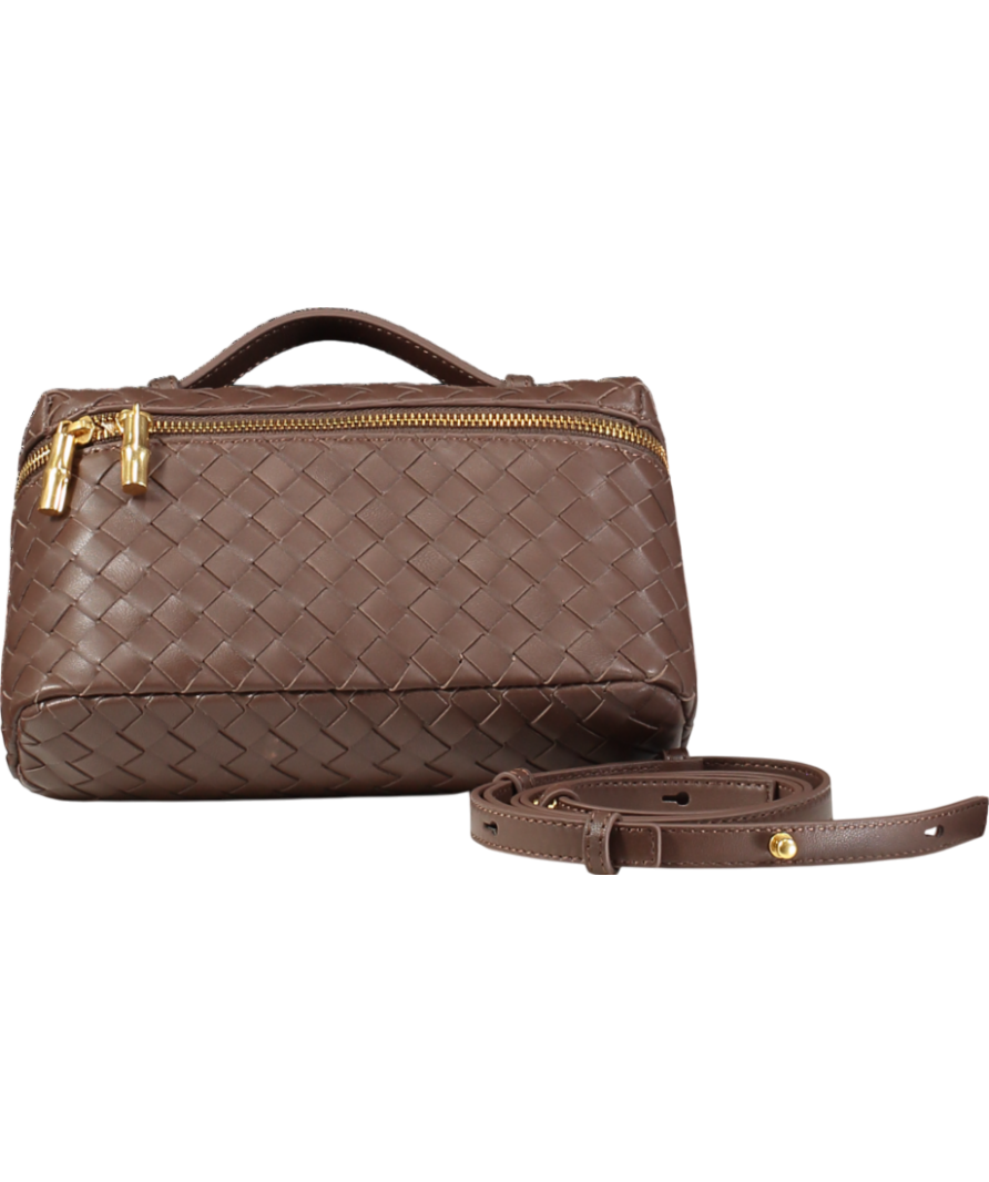 J.Mclaughin Brown Allyson Woven Leather Crossbody