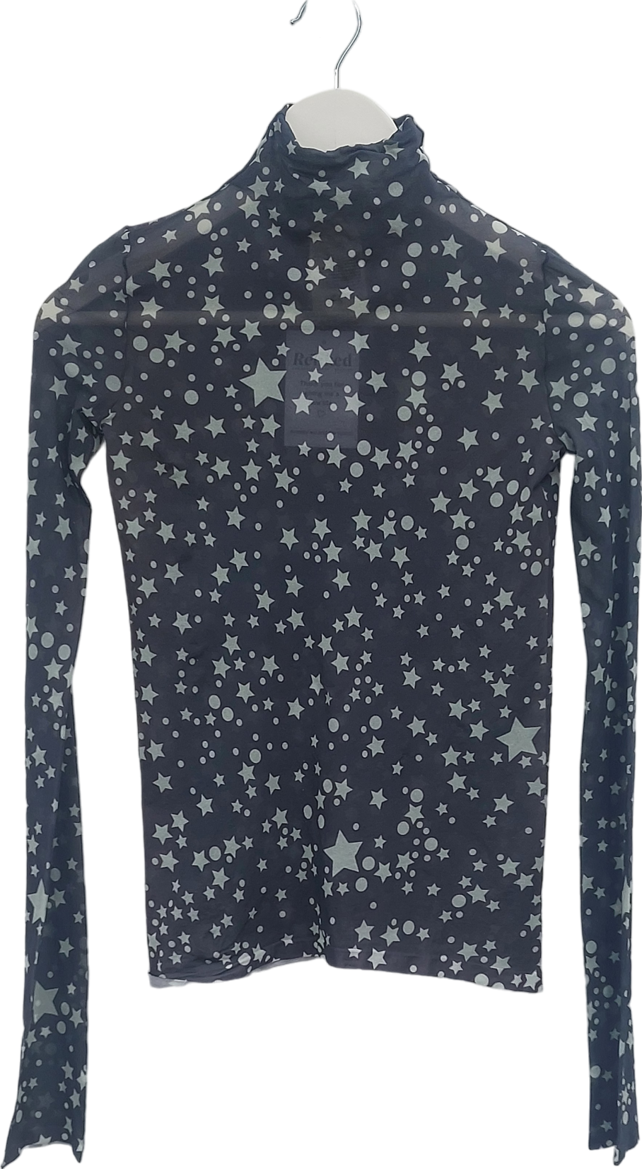 Acne Studios Grey Star Print Long Sleeve Top UK S