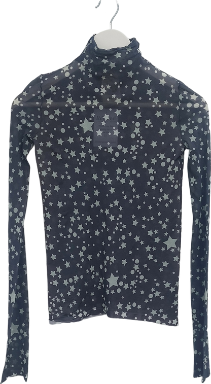 Acne Studios Grey Star Print Long Sleeve Top UK S