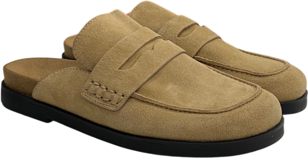 Topshop Nude Addie Real Suede Mule Loafer In Taupe UK 5 EU 38