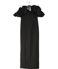 River Island Black Ruffle Bardot Midi Dress UK XS